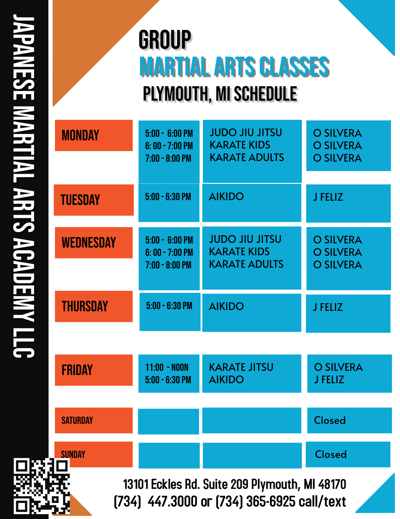JMAA Schedule